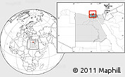 Blank Location Map of Kafr-El-Sheikh, highlighted country, highlighted parent region, within the entire country