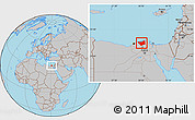 Gray Location Map of Kafr-El-Sheikh