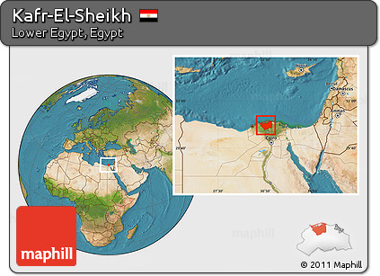 Satellite Location Map of Kafr-El-Sheikh