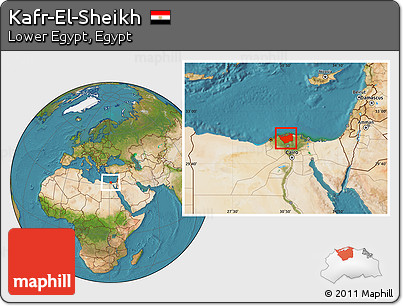 Satellite Location Map of Kafr-El-Sheikh