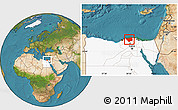 Satellite Location Map of Kafr-El-Sheikh, highlighted country