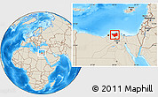 Shaded Relief Location Map of Kafr-El-Sheikh
