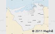 Classic Style Map of Kafr-El-Sheikh, single color outside