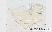 Shaded Relief Map of Kafr-El-Sheikh, lighten, semi-desaturated