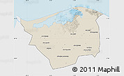 Shaded Relief Map of Kafr-El-Sheikh, single color outside