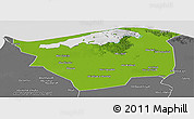 Physical Panoramic Map of Kafr-El-Sheikh, desaturated