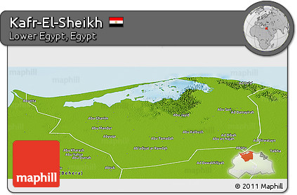 Physical Panoramic Map of Kafr-El-Sheikh