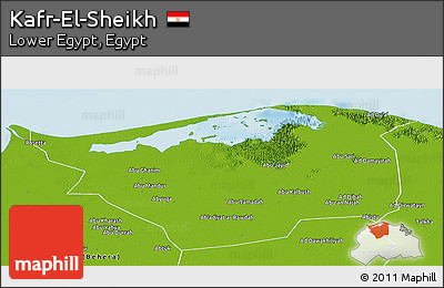 Physical Panoramic Map of Kafr-El-Sheikh