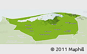 Physical Panoramic Map of Kafr-El-Sheikh, lighten