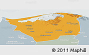 Political Panoramic Map of Kafr-El-Sheikh, lighten, semi-desaturated