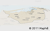 Shaded Relief Panoramic Map of Kafr-El-Sheikh, lighten