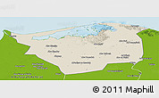 Shaded Relief Panoramic Map of Kafr-El-Sheikh, physical outside