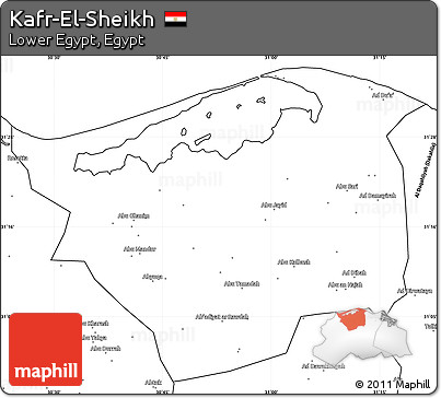 Blank Simple Map of Kafr-El-Sheikh