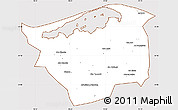 Classic Style Simple Map of Kafr-El-Sheikh, cropped outside