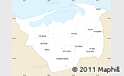 Classic Style Simple Map of Kafr-El-Sheikh, single color outside
