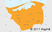 Political Simple Map of Kafr-El-Sheikh, single color outside