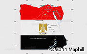 Flag Map of Egypt