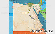 Satellite Map of Egypt, political shades outside, satellite sea