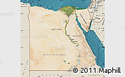 Satellite Map of Egypt, shaded relief outside, satellite sea