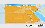 Political Shades Panoramic Map of Egypt, lighten, land only