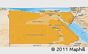 Political Shades Panoramic Map of Egypt, satellite outside, bathymetry sea