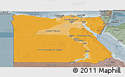 Political Shades Panoramic Map of Egypt, semi-desaturated