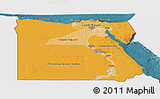 Political Shades Panoramic Map of Egypt, single color outside, satellite sea