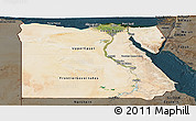 Satellite Panoramic Map of Egypt, darken