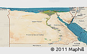 Satellite Panoramic Map of Egypt, shaded relief outside, satellite sea