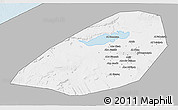 Gray 3D Map of Al Fayyum (Fayoum), single color outside