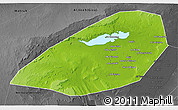 Physical 3D Map of Al Fayyum (Fayoum), darken, desaturated