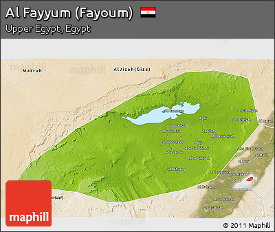 Physical 3D Map of Al Fayyum (Fayoum), satellite outside