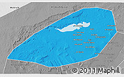 Political 3D Map of Al Fayyum (Fayoum), desaturated