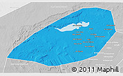 Political 3D Map of Al Fayyum (Fayoum), lighten, desaturated