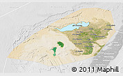 Satellite 3D Map of Al Fayyum (Fayoum), lighten, desaturated