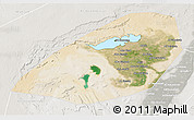 Satellite 3D Map of Al Fayyum (Fayoum), lighten, semi-desaturated