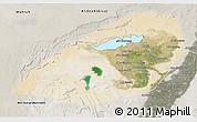 Satellite 3D Map of Al Fayyum (Fayoum), semi-desaturated