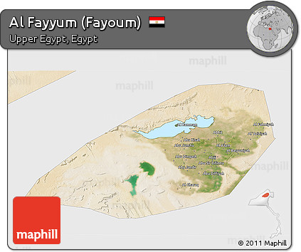 Satellite 3D Map of Al Fayyum (Fayoum), single color outside
