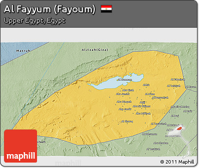 Savanna Style 3D Map of Al Fayyum (Fayoum)