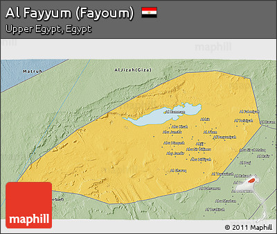 Savanna Style 3D Map of Al Fayyum (Fayoum)