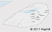 Silver Style 3D Map of Al Fayyum (Fayoum), single color outside