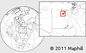Blank Location Map of Al Fayyum (Fayoum), within the entire country