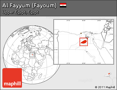 Blank Location Map of Al Fayyum (Fayoum)