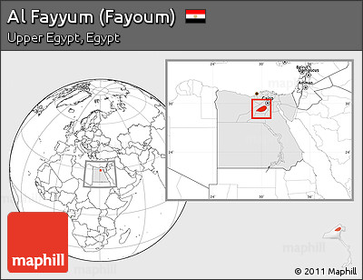 Blank Location Map of Al Fayyum (Fayoum), highlighted country, within the entire country