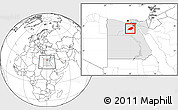 Blank Location Map of Al Fayyum (Fayoum), highlighted country, within the entire country