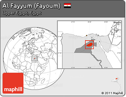 Blank Location Map of Al Fayyum (Fayoum), highlighted country, highlighted parent region