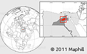 Blank Location Map of Al Fayyum (Fayoum), highlighted country, highlighted parent region