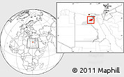 Blank Location Map of Al Fayyum (Fayoum), highlighted parent region, within the entire country