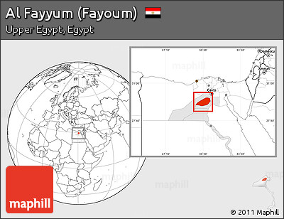 Blank Location Map of Al Fayyum (Fayoum), highlighted parent region