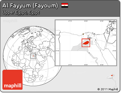 Blank Location Map of Al Fayyum (Fayoum), highlighted parent region